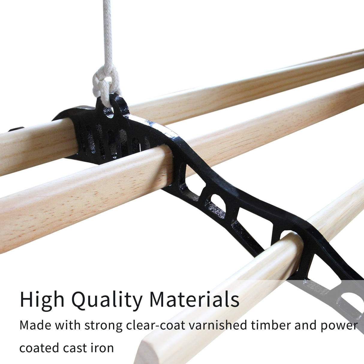 Droogrek Ophangbaar Plafond - Zwart - 1.2m