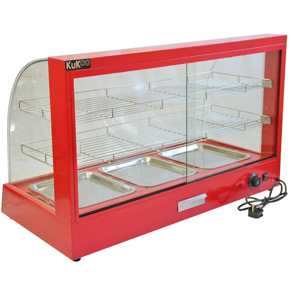 KuKoo 90cm Brede Glazen Warmhoud Vitrine