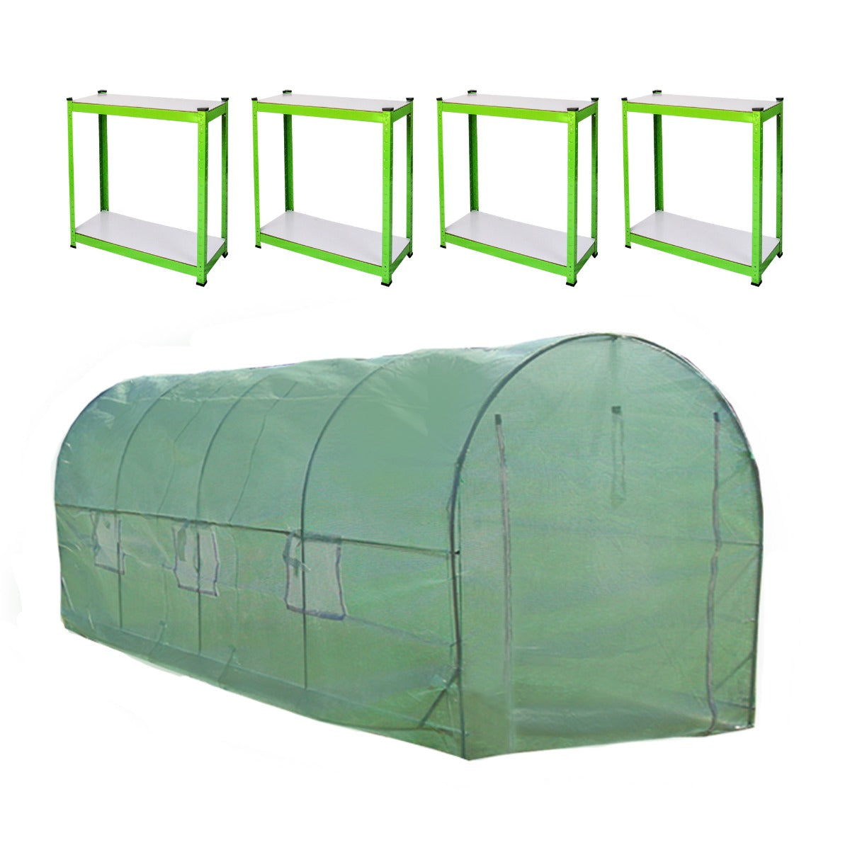 Polytunnel 19mm 5m x 2m met Stellingen