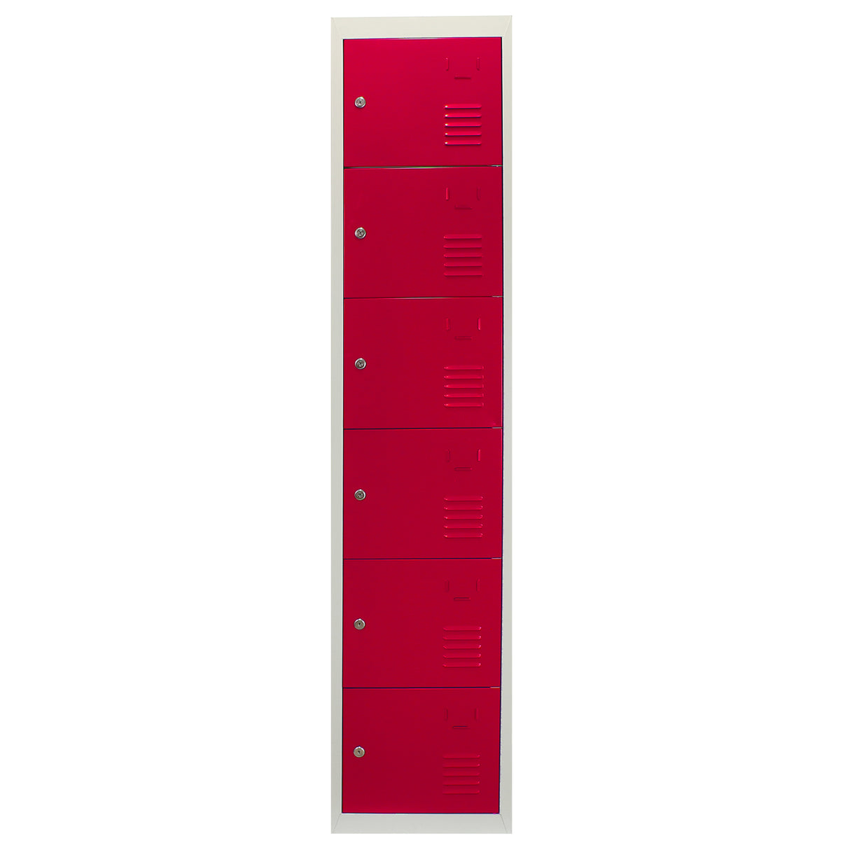 3 x Lockerkast Metaal - Rood - Zesdeurs - Flatpack