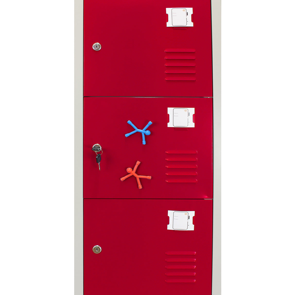 3 x Lockerkast Metaal - Rood - Zesdeurs - Flatpack