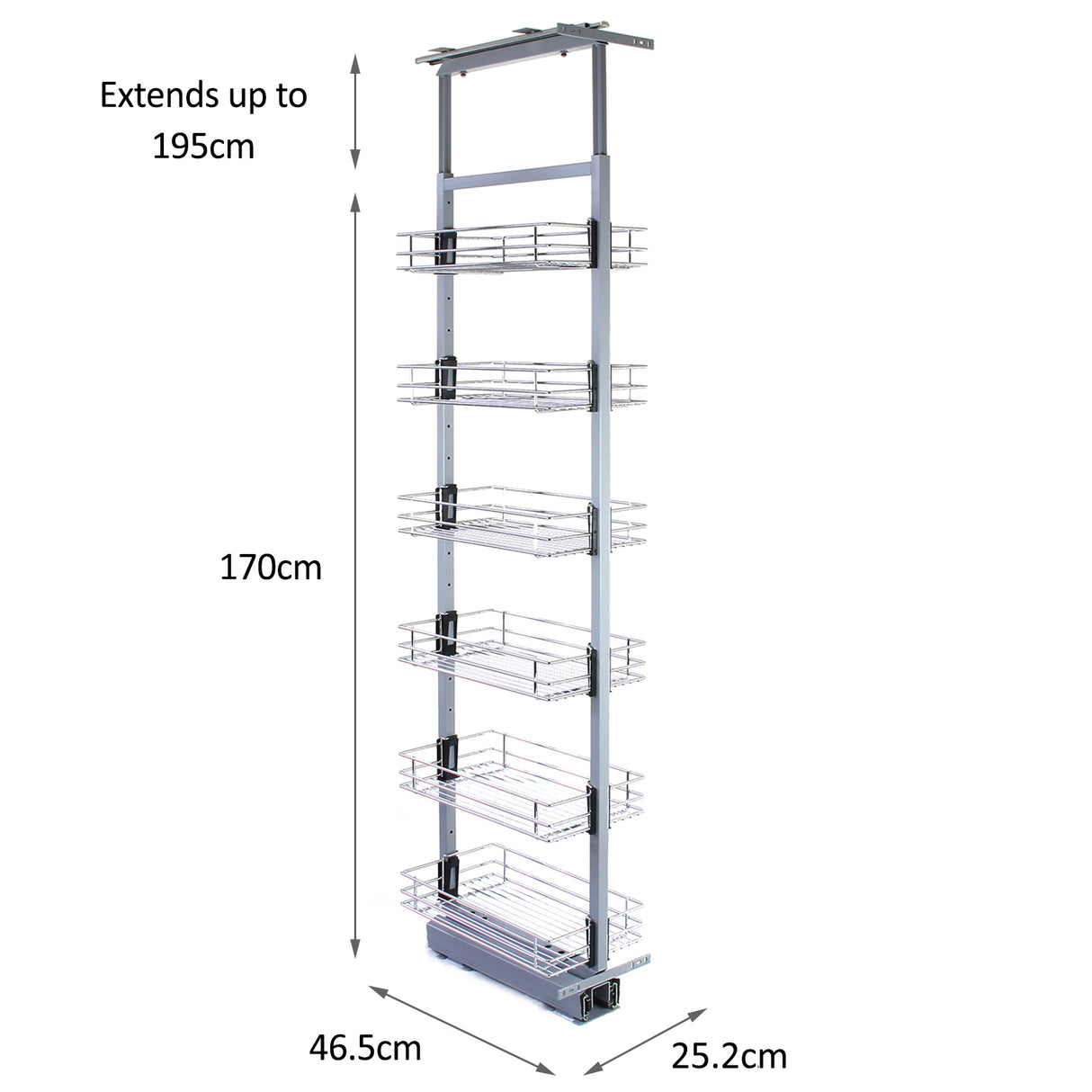 KuKoo - Uittrekbare Keuken Kast - 170-195cm H - 400 D