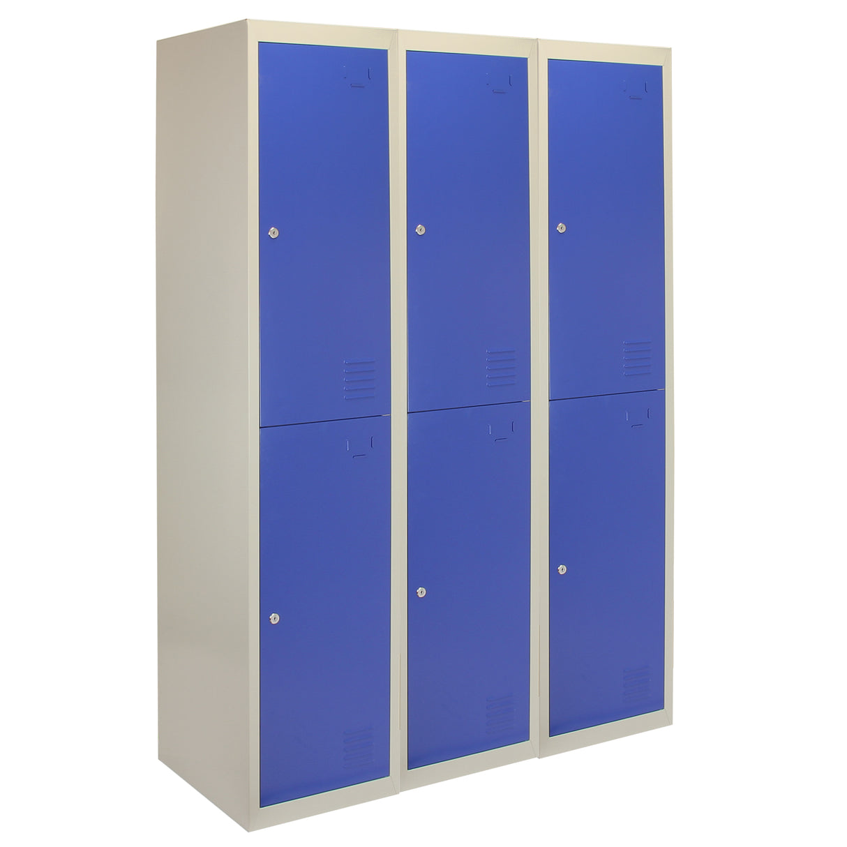 3 x Lockerkast Metaal - Blauw - tweedeurs - Flatpack