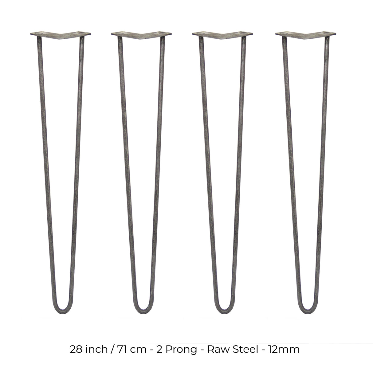 4 x 71cm pinpoten - 2 Ledig - 12mm - Ruw Staal
