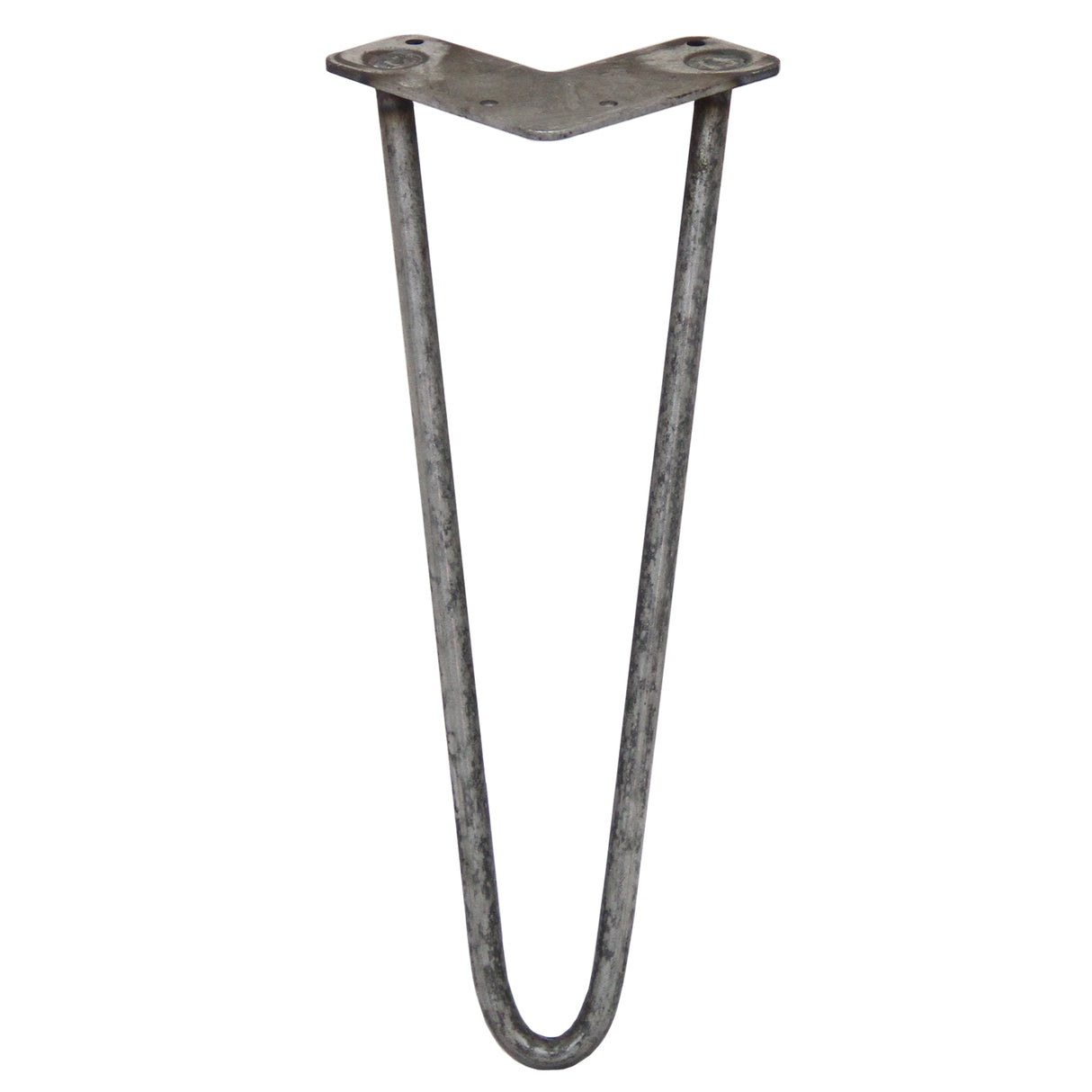 Ruwe stalen hairpin tafelpoten van 35,5 cm met twee staven, 12 mm dik, in een elegante V-vorm voor een moderne uitstraling