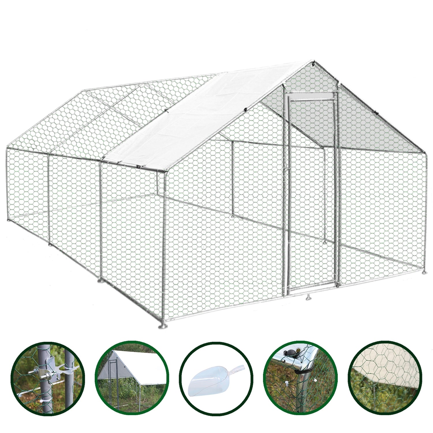 Kippenren Vrijstaand 4m x 6m x 2m