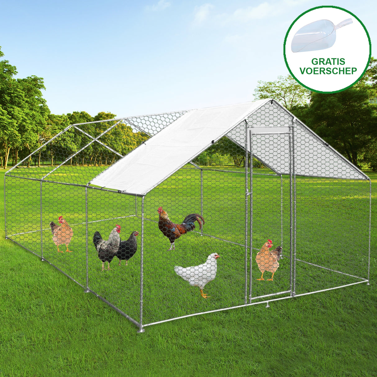 Kippenren Vrijstaand 4m x 6m x 2m