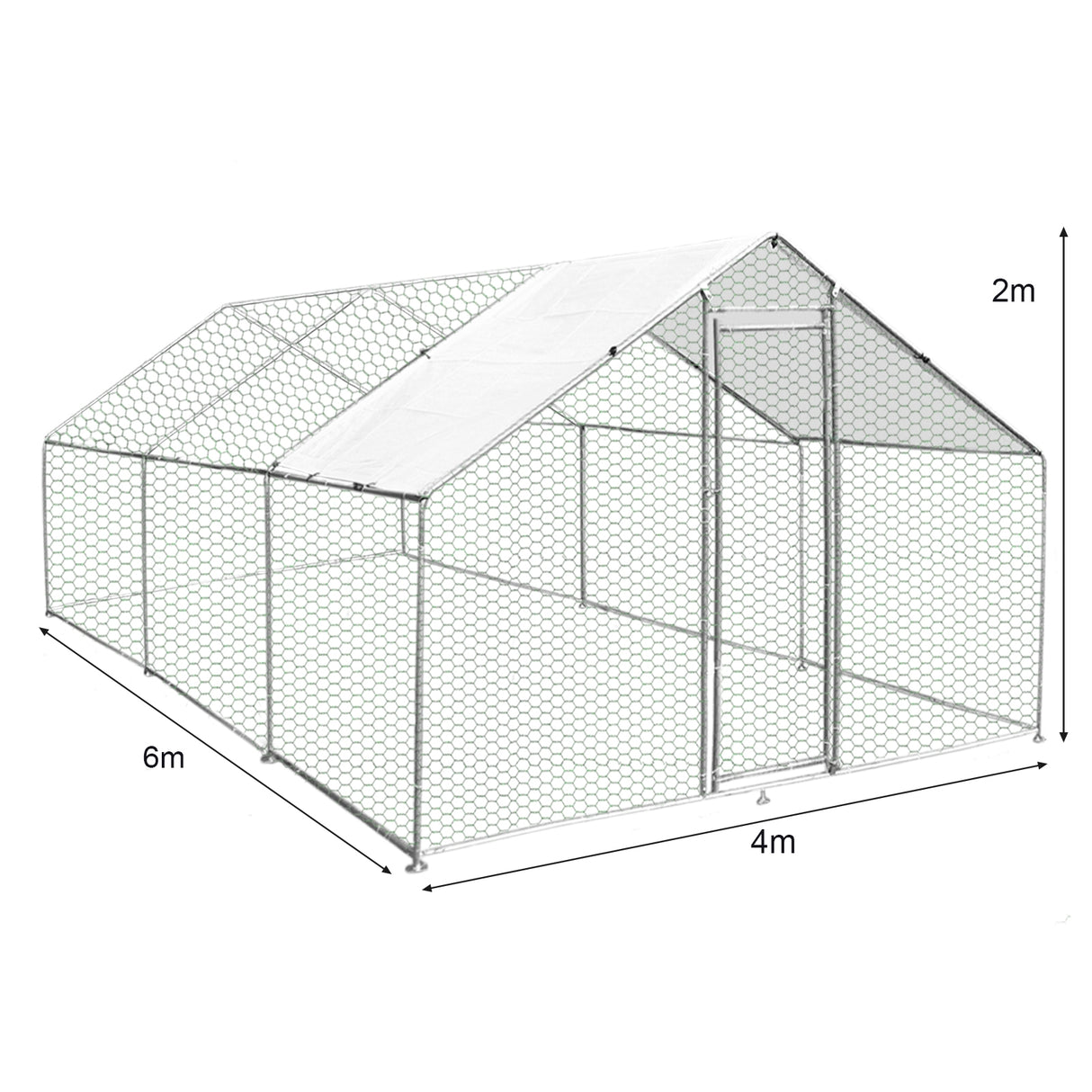 Kippenren Vrijstaand 4m x 6m x 2m