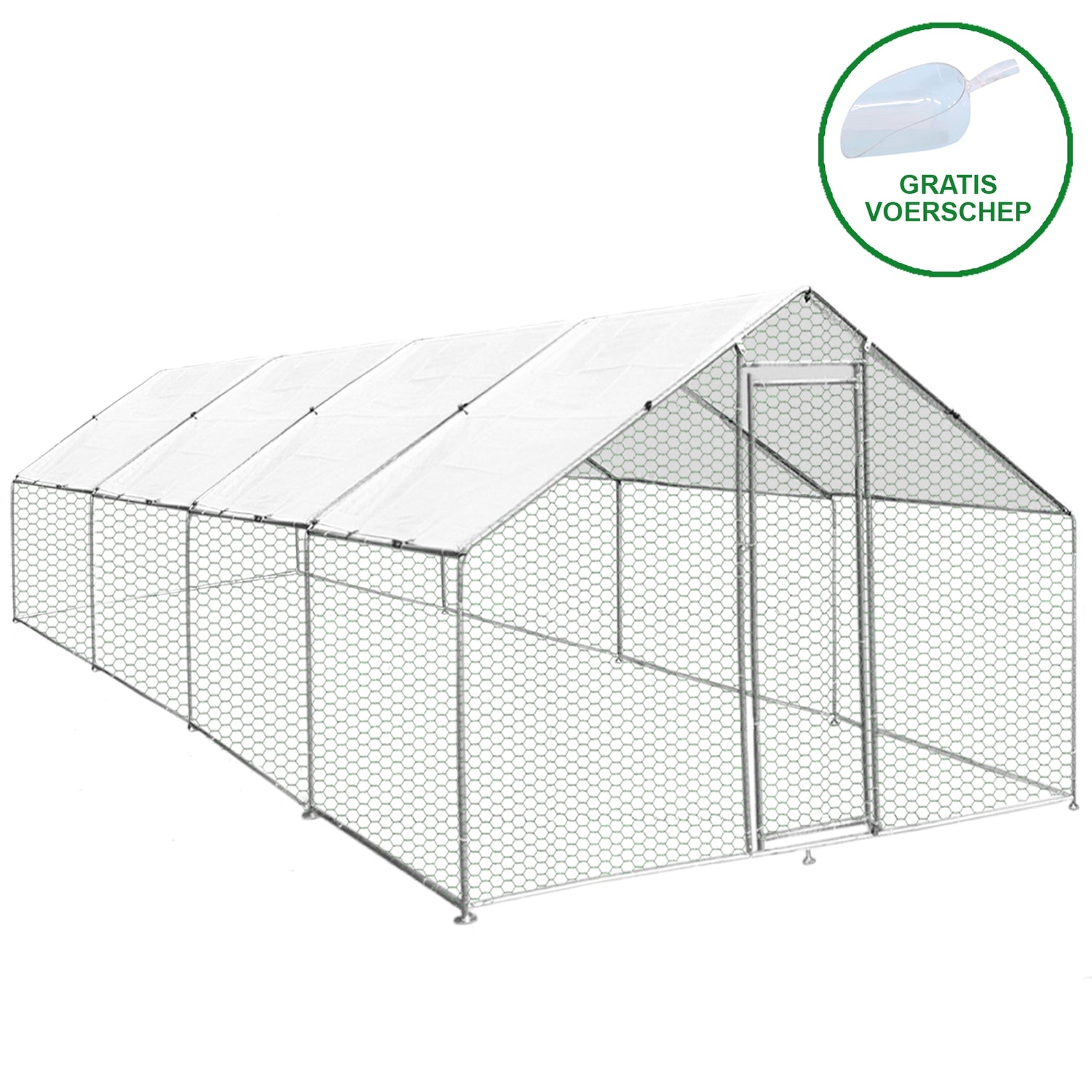 Kippenren Vrijstaand 4m x 8m x 2m