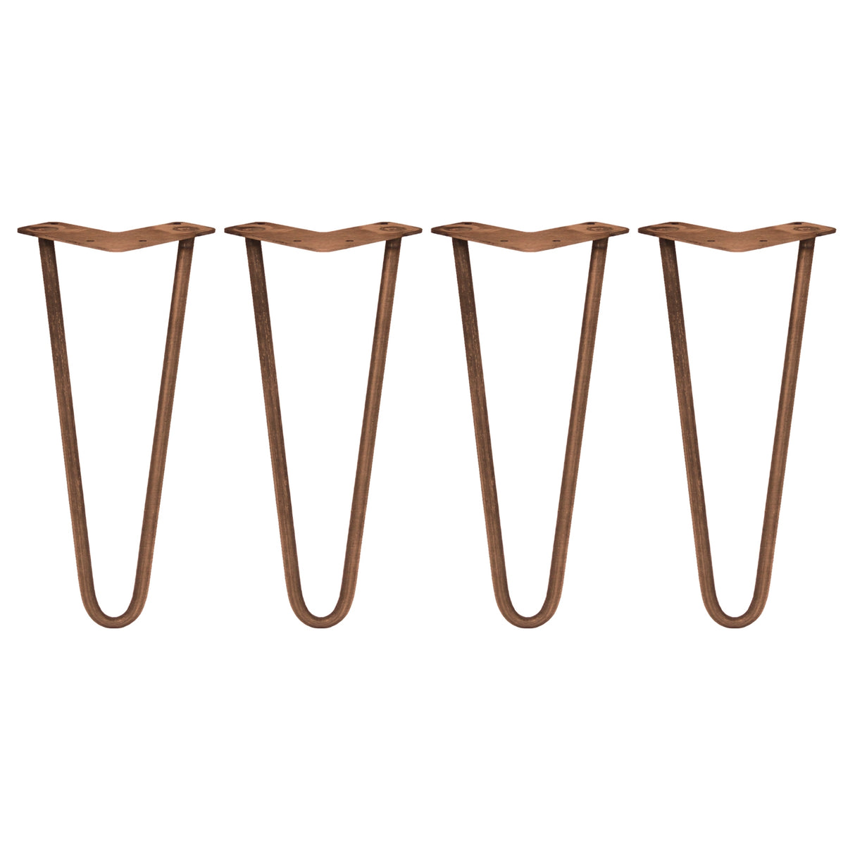 4 x 30,5 cm Hairpin Tafelpoten - Antiek Koper - 2 Staven - 12 mm
