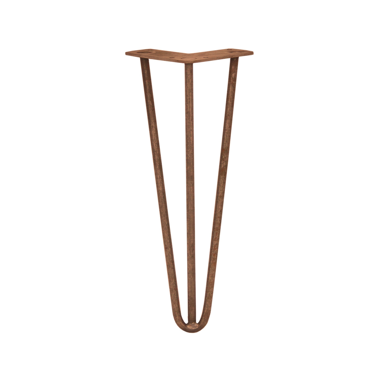 Antiek koperkleurige hairpin tafelpoten van 30,5 cm met drie staven van 10 mm, elegant en stevig ontwerp voor meubels