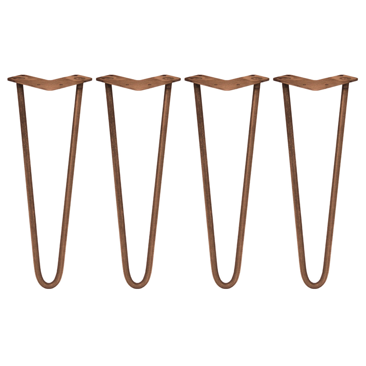 4 x 35.5 cm Hairpin Tafelpoten - Antiek Koper - 2 Ledig - 12 mm