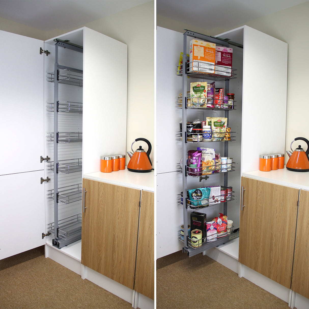 KuKoo - Uittrekbare Keuken Kast - 170-195cm H - 400 D