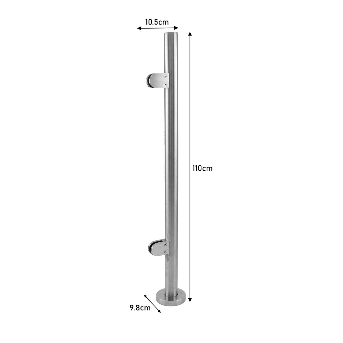 MonsterShop 110cm Eindbaluster- Roestvrij staal