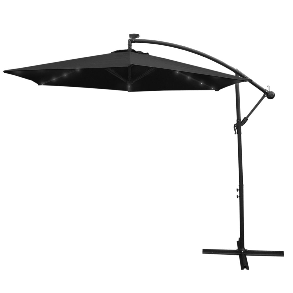 Zweefparasol 3m met LED verlichting - Zwart