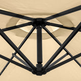 Beige 3m LED Zweefparasol met een eenvoudige voet
