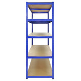 Monster Racking T-Rax Sterke Opbergrekken, Blauw, 120cm B, 60cm D, Set van 5