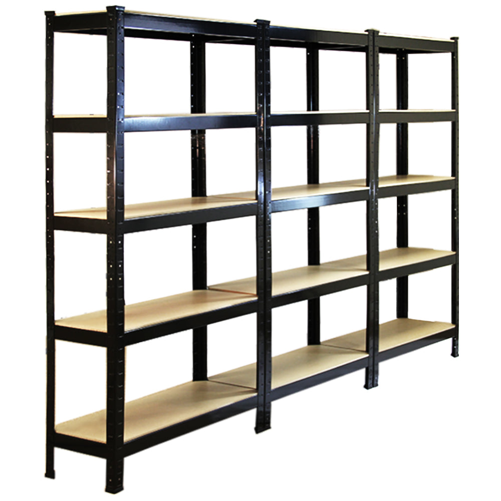 3 x T-Rax Stellingkast - 75x30x150 cm - Zwart