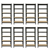 8 x T-RAX Zwarte Metalen Stellingkasten 75cm x 150cm x 30cm