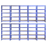 10x T-Rax Stellingkasten - 75x30x150 cm - Blauw