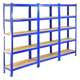 3 x T-rax Stellingkasten - 75x30x150 cm - Blauw