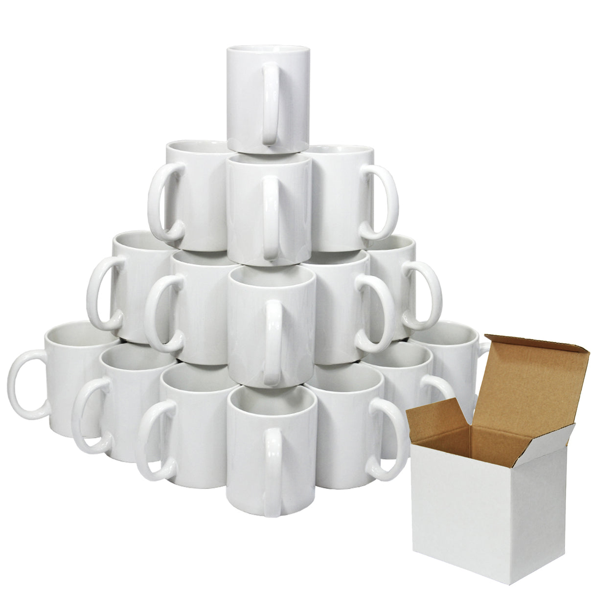 36 Witte Sublimatie Mokken met blanco doosjes