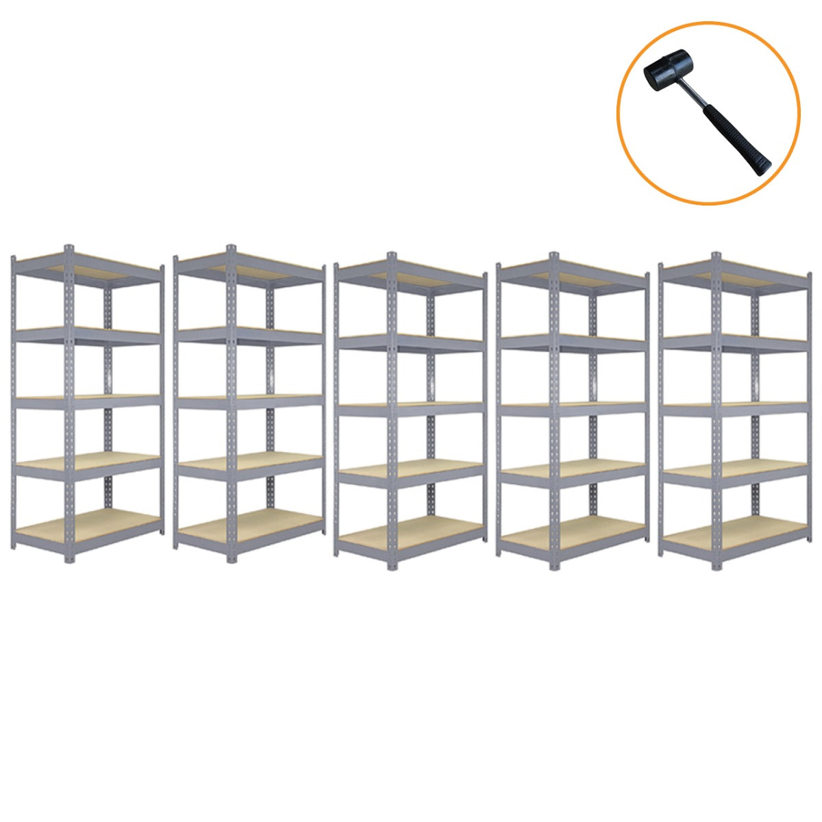 10 x Q-Rax Grey Metal Racking Units 90 x 50 x 180cm