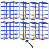 10 x Q-Rax Blauwe Metalen Stellingkasten 120 x 50 x 180cm