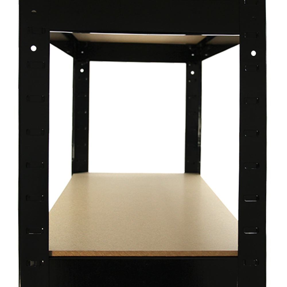 2 x T-RAX Zwarte Metalen Stellingkasten 75cm x 150cm x 30cm met Gratis Koppelstukken