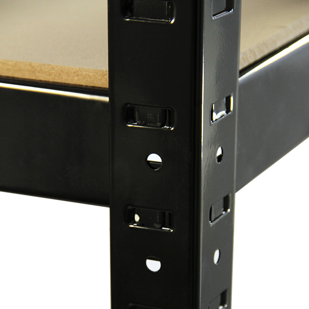 2 x T-RAX Zwarte Metalen Stellingkasten 75cm x 150cm x 30cm met Gratis Koppelstukken