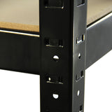 2 x T-RAX Zwarte Metalen Stellingkasten 75cm x 150cm x 30cm met Gratis Koppelstukken