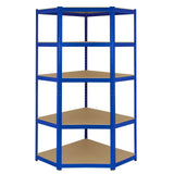 Monster Racking T-Rax Hoekstelling & 4 x 90cm Garage Opslagrekken - Blauw