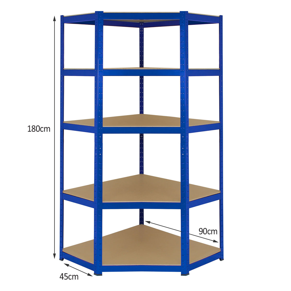 5 x T-rax Stellingkasten - 90x45x180 cm - Blauw