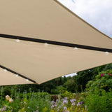 Beige 3m LED Zweefparasol met een eenvoudige voet