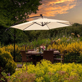 Crème 3m LED Zweefparasol met een eenvoudige voet