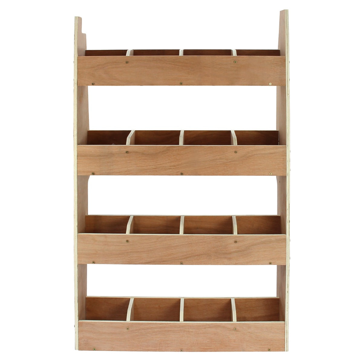 Zwarte bestelwagenbekleding en Citroen Berlingo rek met houten planken, ideaal voor het organiseren van gereedschap en materialen