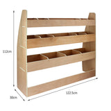 Zwarte bestelwagenbekleding en rek voor VW Transporter, met een houten structuur en meerdere opbergvakken voor efficiëntie en organisatie