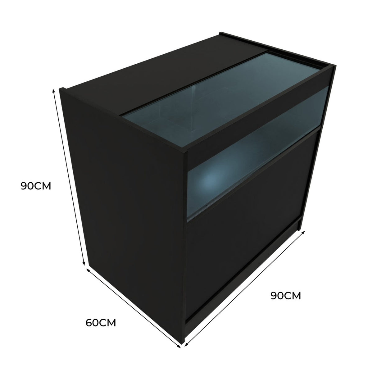 LED Detailhandel Winkel Toonbank B900 - Zwart