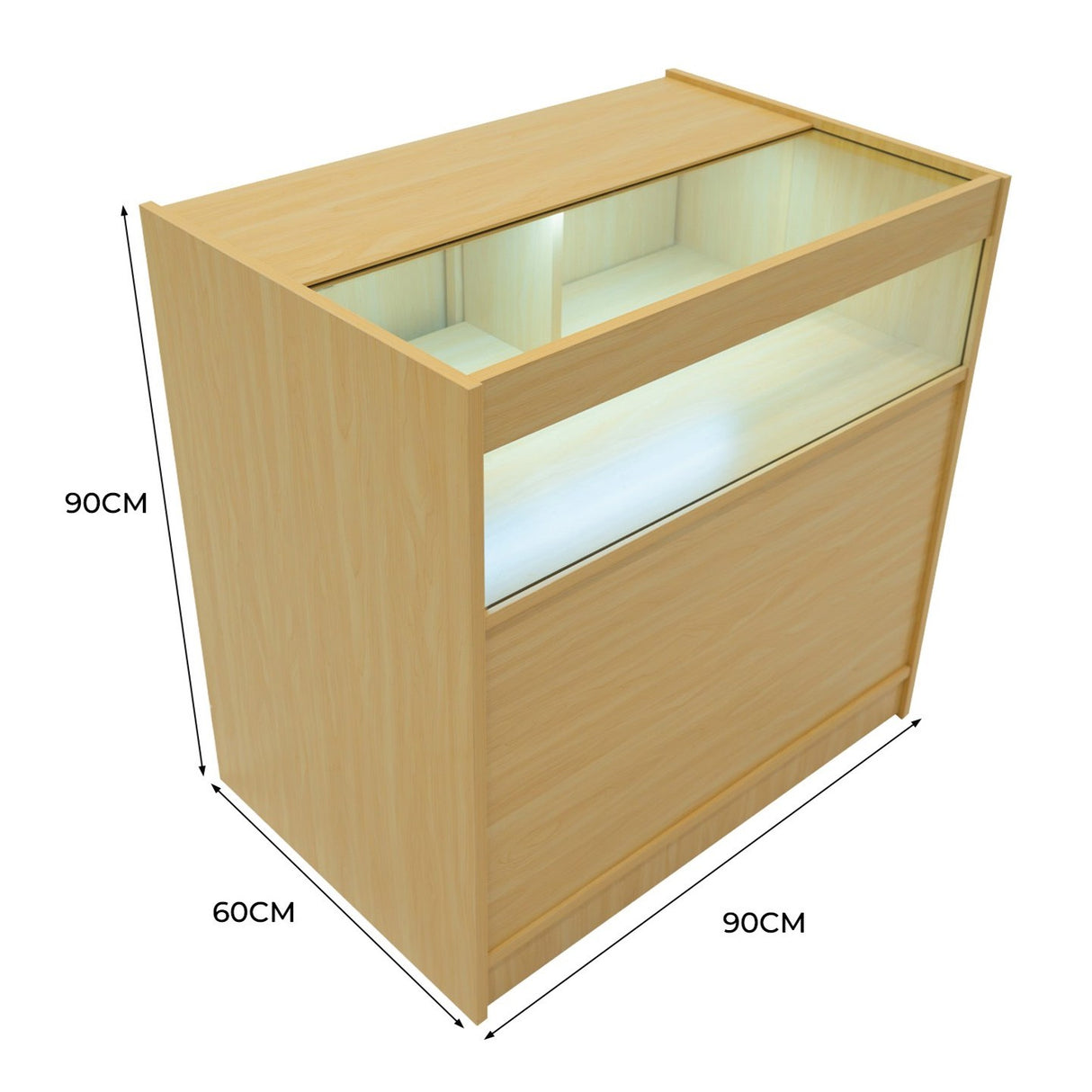 LED Detailhandel Winkel Toonbank B900 - Esdoorn
