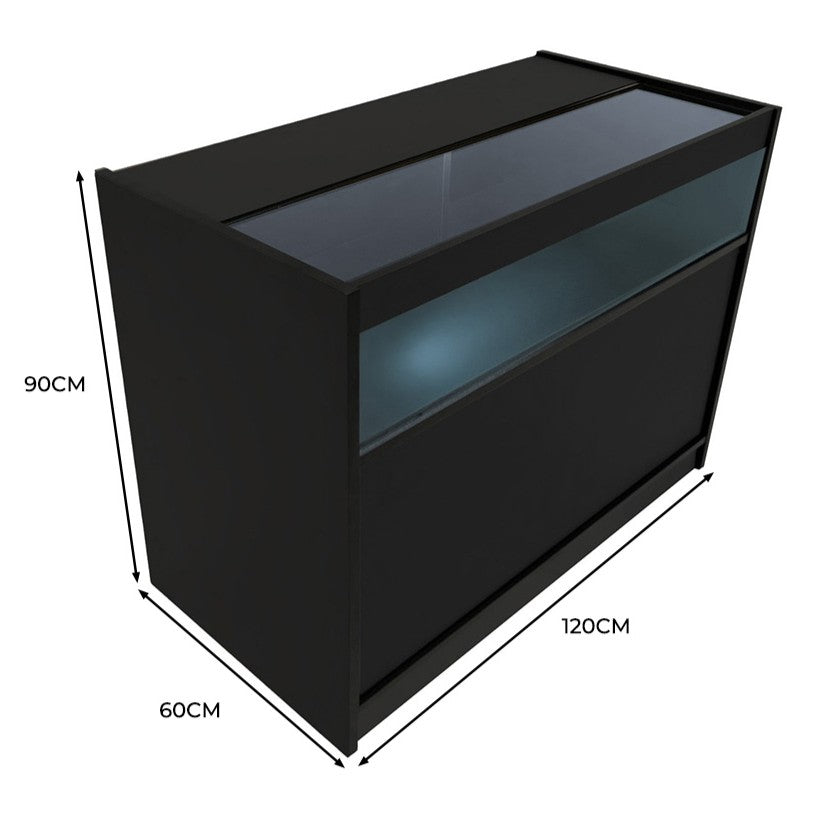 LED Detailhandel Winkel Toonbank B1200 - Zwart