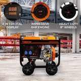 T-Mech Draagbare Diesel Stroomgenerator 2kVA - Open Frame