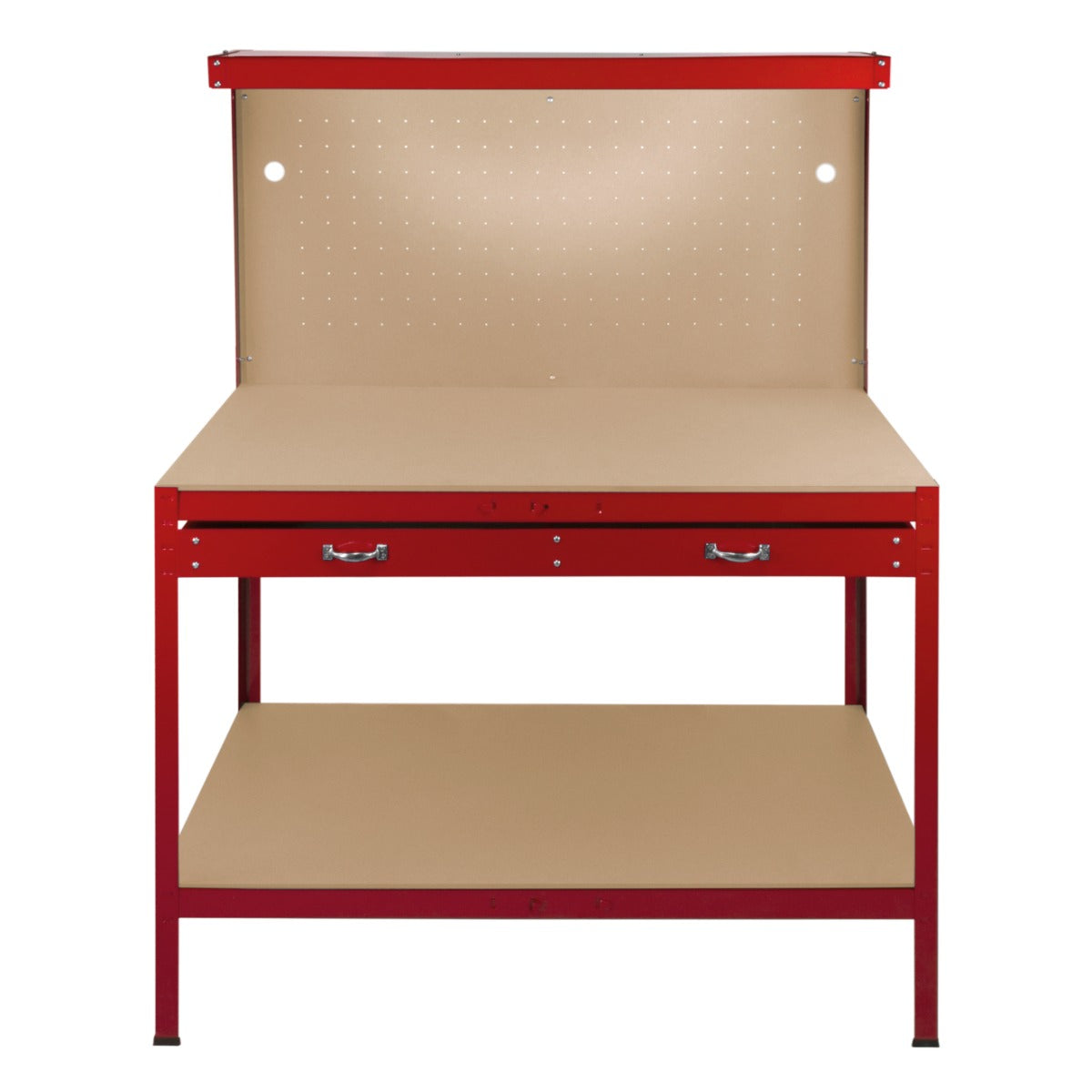 Werkbank + Ophangbord + Lade + Verlichting - Rood