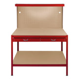 Werkbank + Ophangbord + Lade + Verlichting - Rood