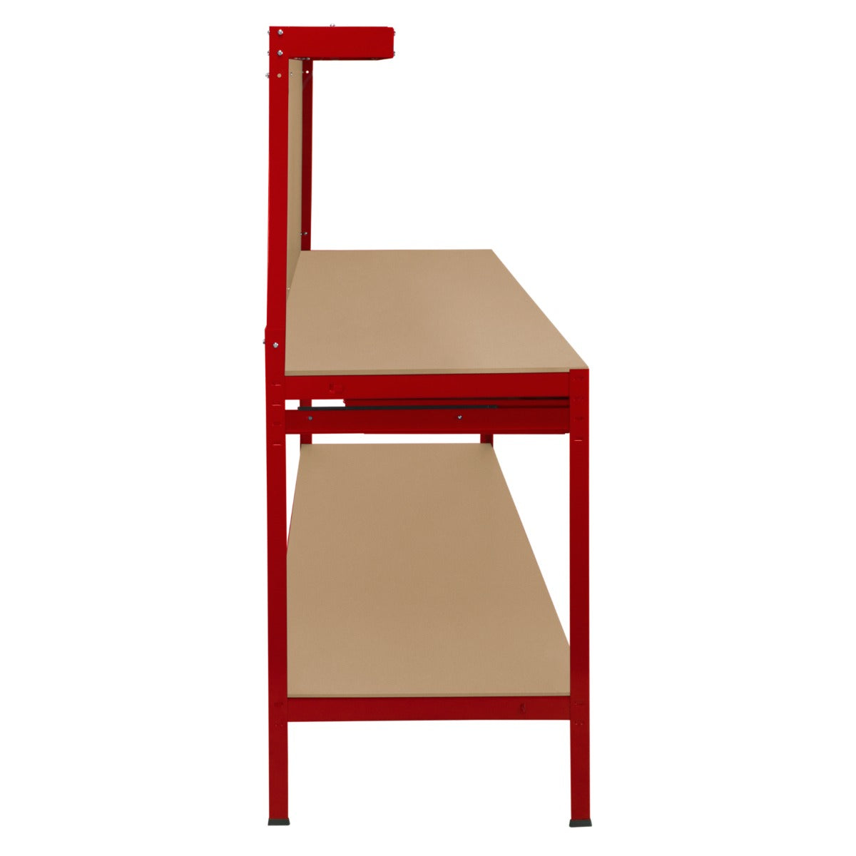 Werkbank + Ophangbord + Lade + Verlichting - Rood