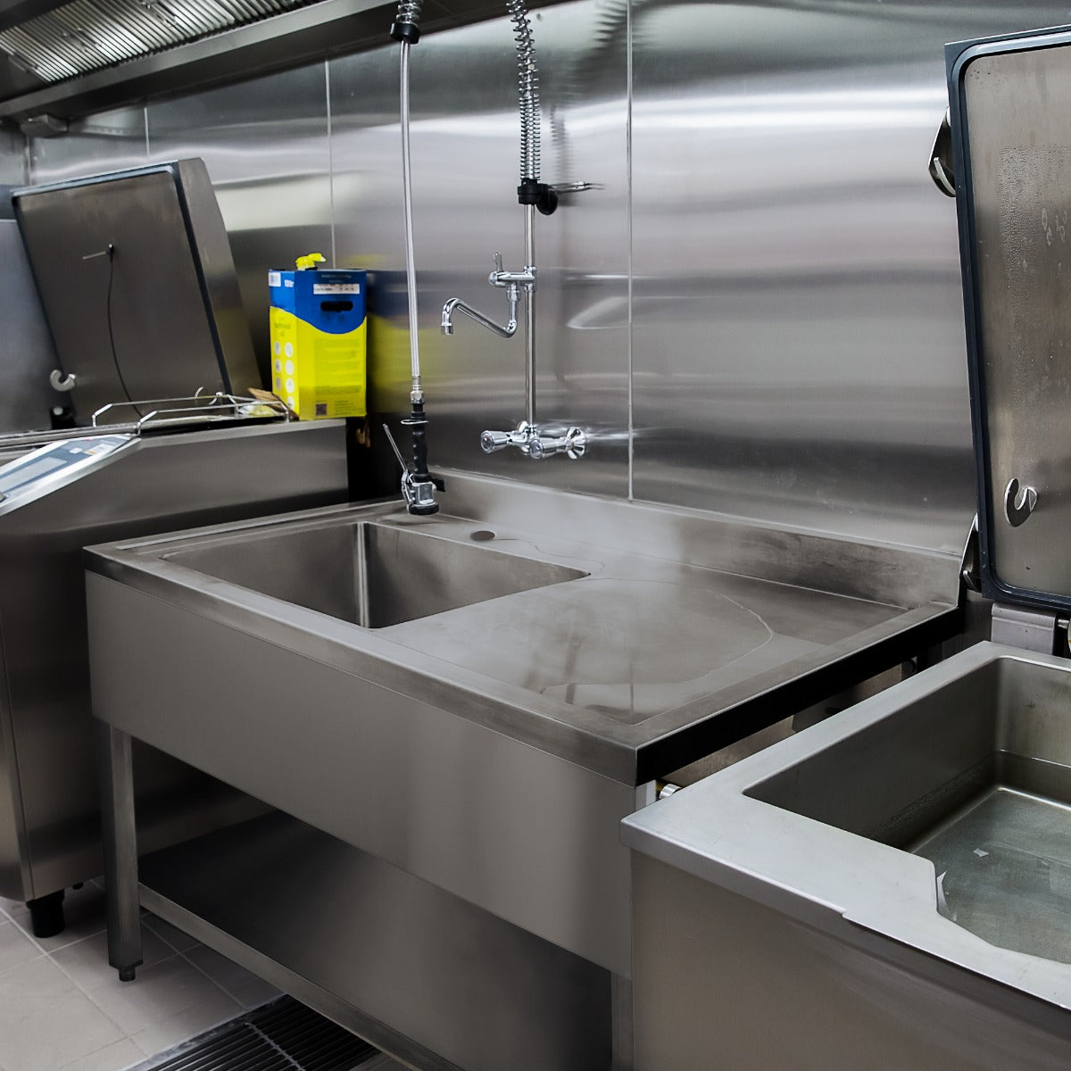 KuKoo Professionele Catering Spoeltafel - RVS - Rechter Afdruipvlak