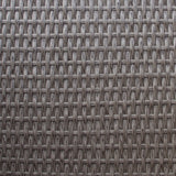 Grijze polyrattan structuur met een geweven patroon, ideaal voor een moderne hoekmeubelset in de tuin of op het balkon