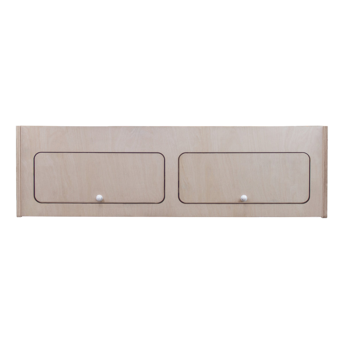 Lichte houten bovenkast voor camperbusje, 120cm x 35cm x 35cm, met twee deuren en ronde knoppen voor een moderne uitstraling