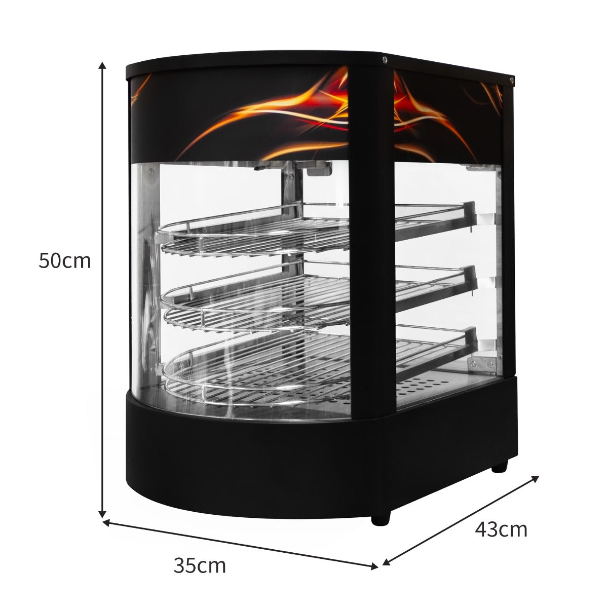 Commerciële Warmhoudkast met Glazen Pizzadisplay