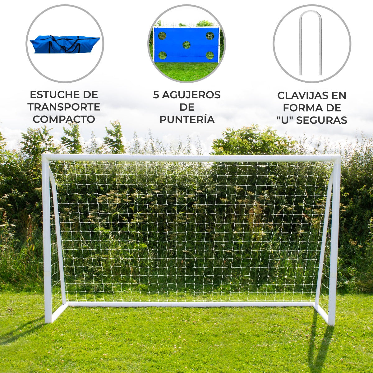 366cm x 184cm Voetbaldoel, Draagtas en Doelscherm