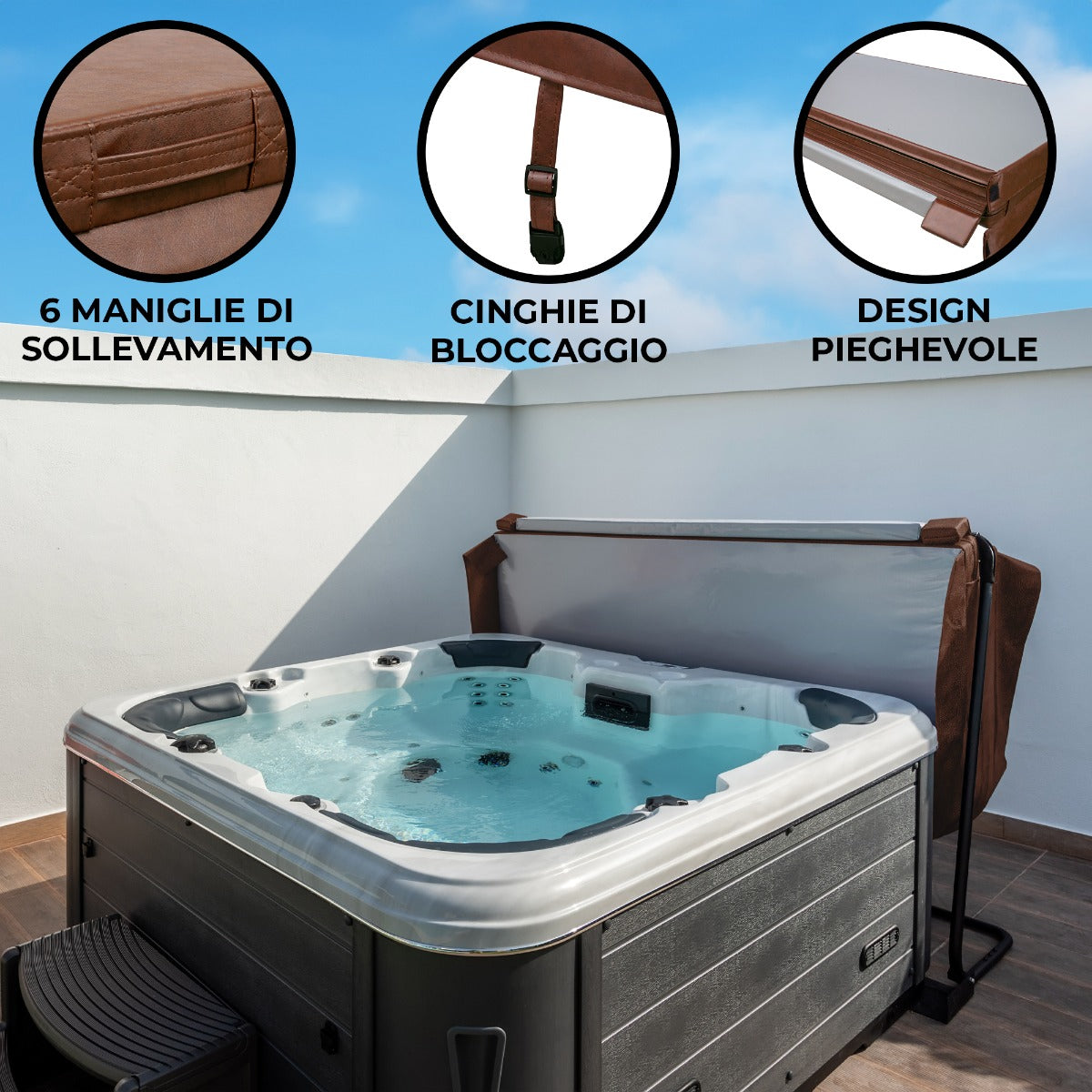 2.1m Spa-hoezen voor Jacuzzi – Bruin